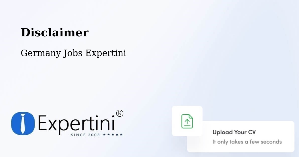 Disclaimer - Germany Jobs Expertini